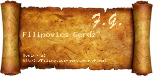 Filipovics Gerő névjegykártya